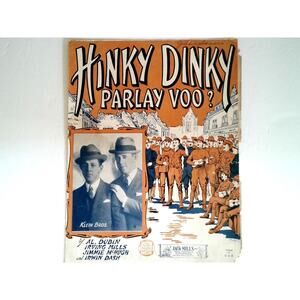 Hinky Dinky Parlay Voo Sheet Music 1924 Klein Bros Military Army Soliders Dubin